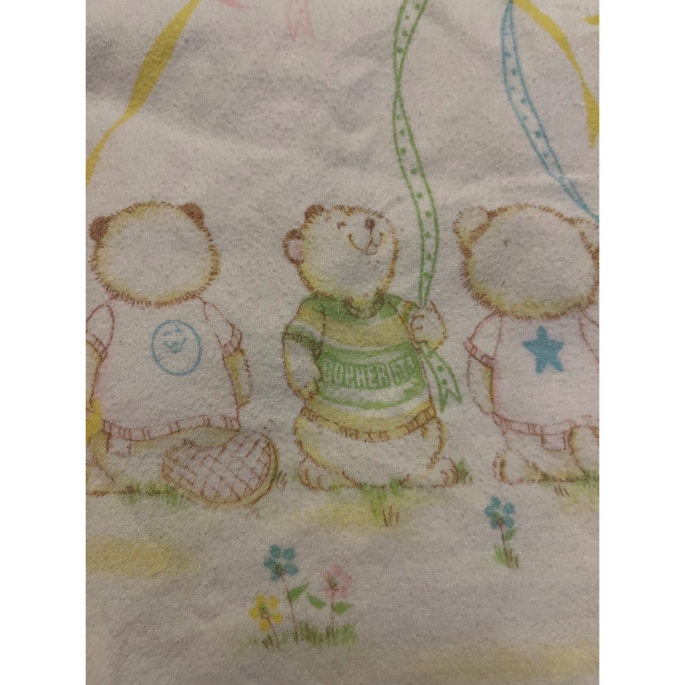 Vintage 1983 Hallmark Critter Sitters Crib Sheet & Receiving  Nursery blanke - Picture 3 of 12